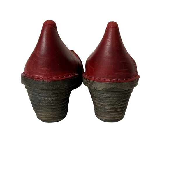 Fly London Womens Red Leather Wedge Pumps Heels Size US 7.5 EU 38 - Picture 8 of 11